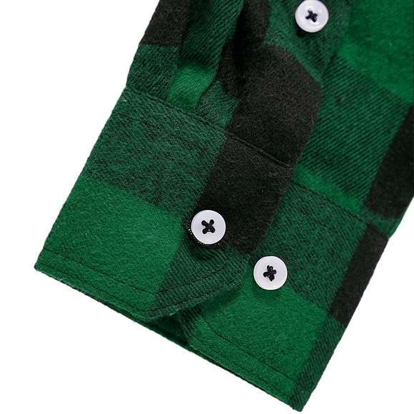 HAOMEILI Men's Button Down Regular Fit Long Sleeve Plaid Flannel Casual Shirts - Picture 5 of 6